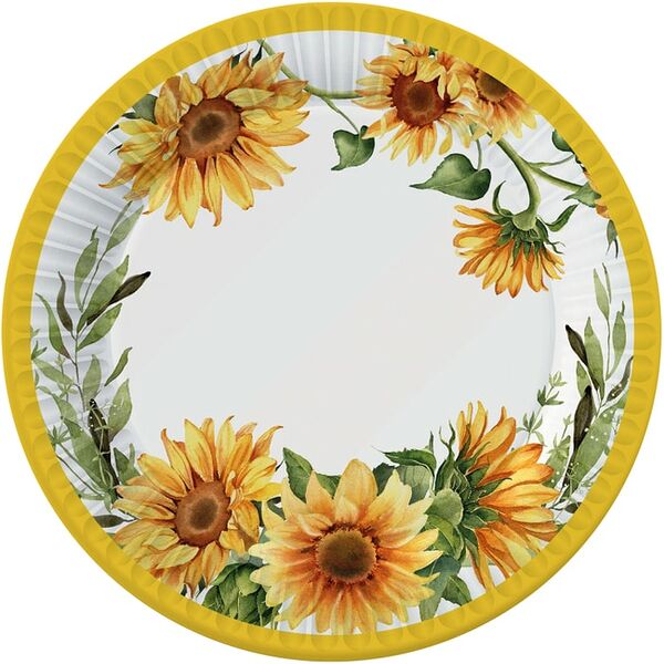 Набор бумажных тарелок Свежий ветер Подсолнухи 18см*6шт