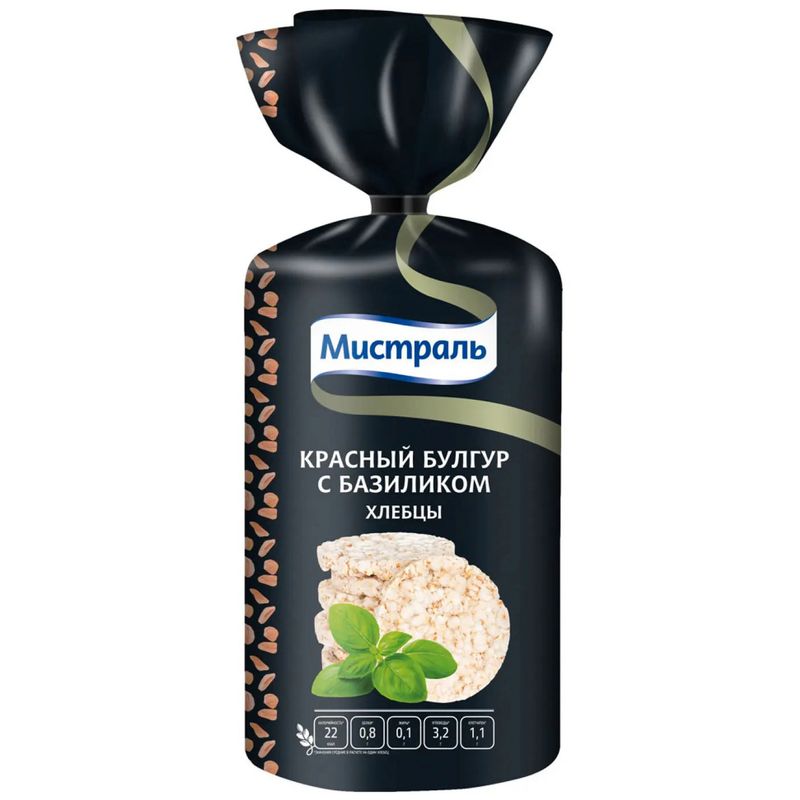 

Хлебцы Мистраль Красный булгур с базиликом, 100г