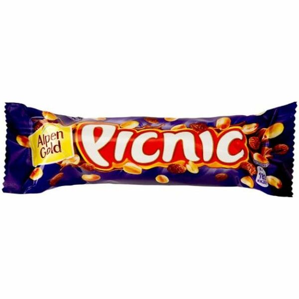 Батончик шоколадный Picnic с арахисом и изюмом