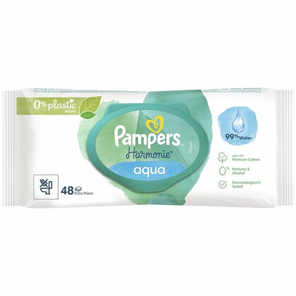 Детские влажные салфетки Pampers Harmonie Aqua 48 шт