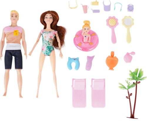 

Набор игровой BIGGA Кукольная семья на отдыхе, 20 предметов, Арт. MU-CY1210