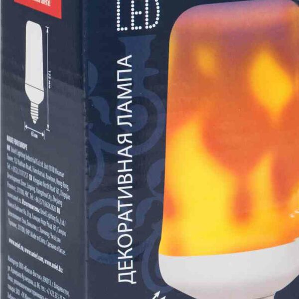 Лампа декоративная светодиодная Uniel Декор LED-L60-6W E27 эффект пламени, 6 Вт