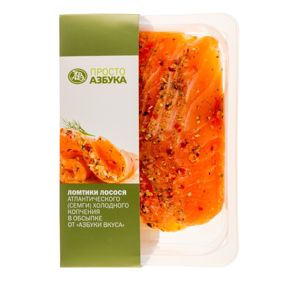 

Лосось атлантический холодного копчения, ломтики в обсыпке Просто Азбука вес