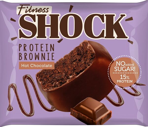 Пирожное FitnesShock Глазированное брауни горячий шоколад 50г