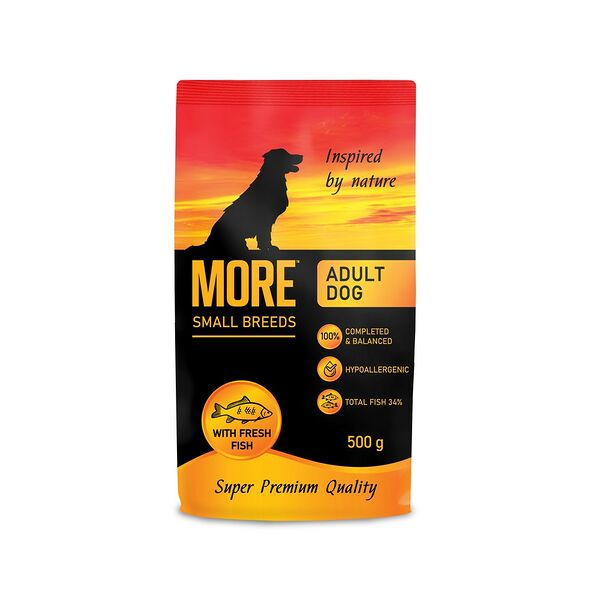 Корм для собак MORE для мелких пород, с рыбой сух. 500г