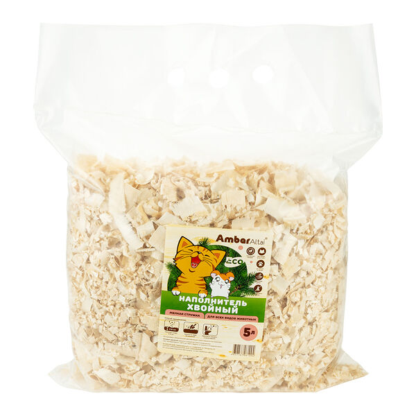 Опилки AmbarAltai Хвоя мелкий для животных 5 л