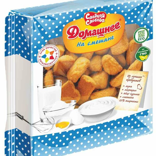 Печенье сдобное Сладкая слобода Домашнее на сметане, для детского питания с 3 лет 450 г