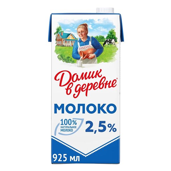 Молоко ультрапастеризованное Домик в деревне 2,5%