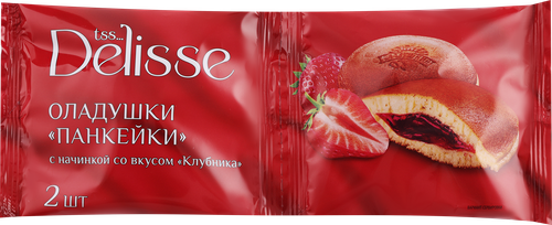 

Оладушки DELISSE Панкейки с начинкой со вкусом клубники 84 г