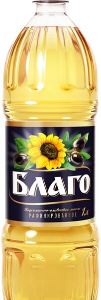 Масло подсолнечно-оливковое Благо рафинированное 1л