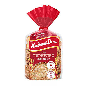 Хлеб зерновой Хлебный дом Геркулес пшеничный с семенами льна в нарезке