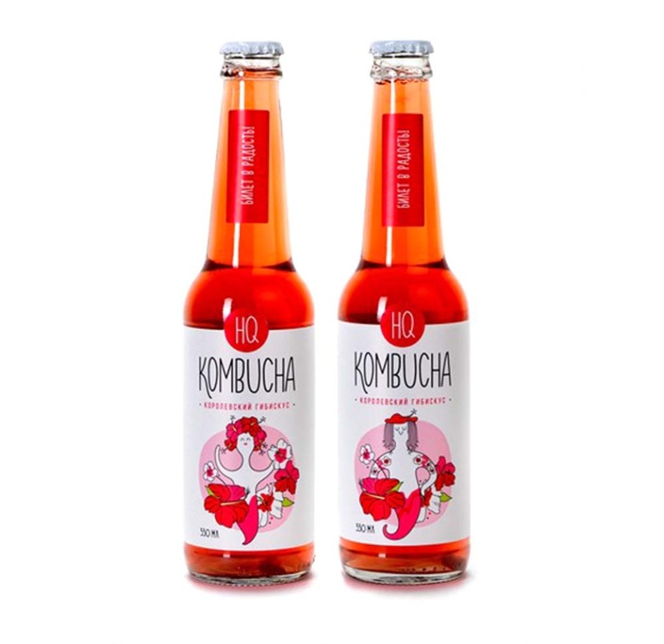 

Напиток безалкогольный HQ Kombucha Королевский гибискус слабогазированный 330 мл