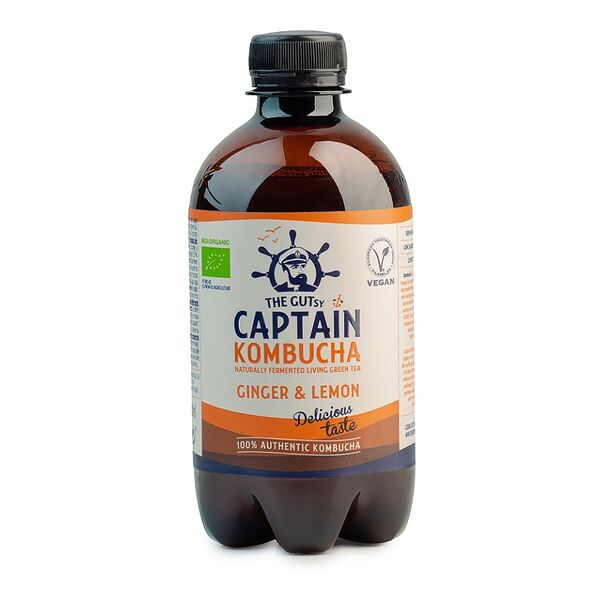 Напиток Комбуча The GUTsy Captain Имбирь-Лимон 0.4 л, Португалия