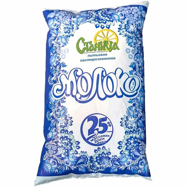Молоко Станица пастеризованное 2.5% 900 мл