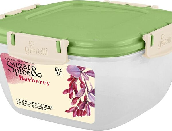 Контейнер для продуктов Sugar&Spice Barberry герметичный квадратный фисташка 700мл