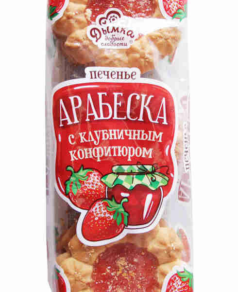 Печенье Дымка Арабеска с клубничным конфитюром
