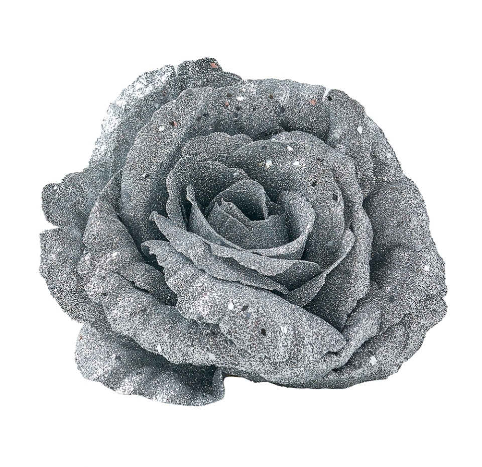 

Сверкающий цветок Floralsilk Limited розы на клипсе серебро 16 см