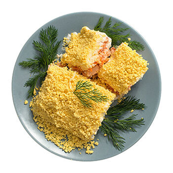 Салат Мимоза с семгой