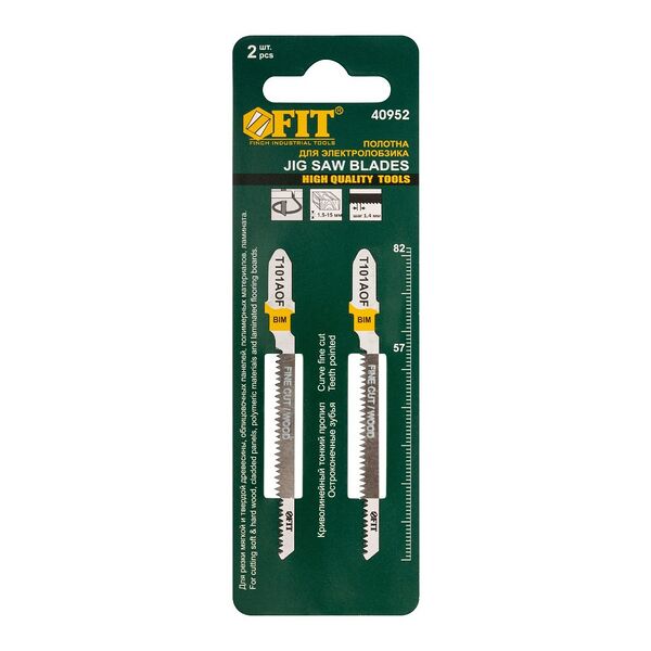 Полотна по дереву FIT, Bimetal, 57мм, остроконечные зубья, 2шт