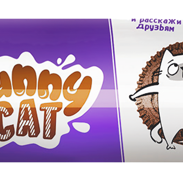Печенье сахарное Funny Cat с какао и начинкой с ароматом ванили 