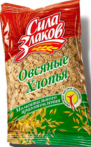 Хлопья Сила злаков овсяные не треб. варки пакет 400 г