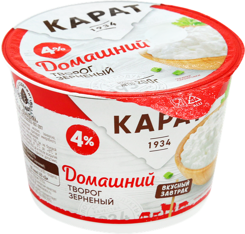 

Творог Карат Домашний зерненый 4% 200 г