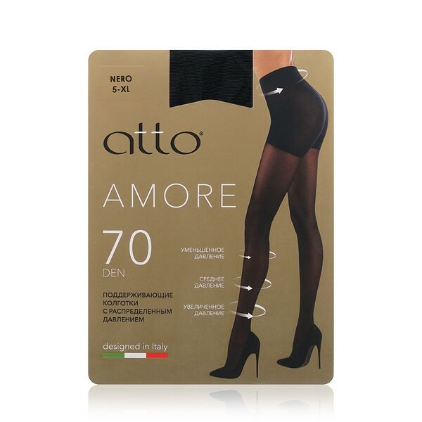 Женские поддерживающие колготки Atto Amore 70 den Nero 5 размер