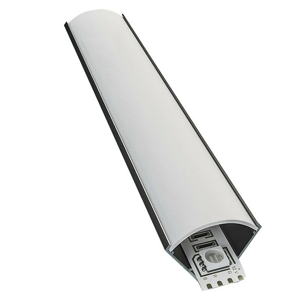 Профиль для светодиодной ленты, угловой накладной, алюминиевый, широкий, 1 м