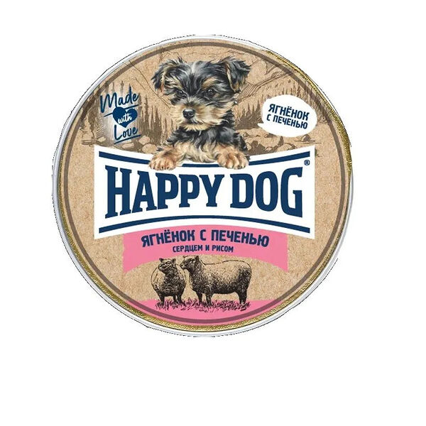Корм для щенков Happy Dog паштет ягненок с печенью 125 г