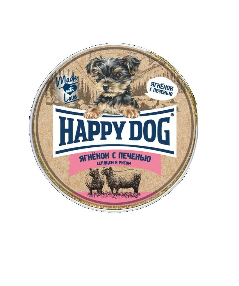

Корм для щенков Happy Dog NaturLine паштет ягненок с печенью, сердцем и рисом 125 г
