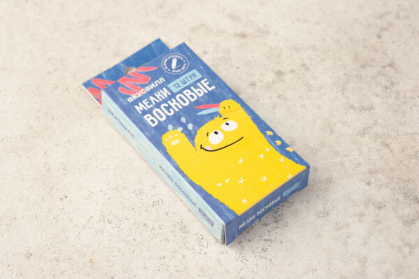 Мелки восковые, 12 цветов