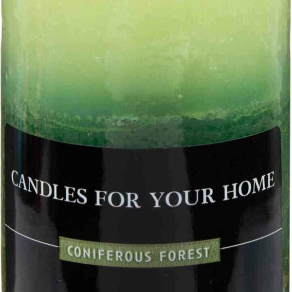 Свеча парафиновая столбик Рустик 3-х цветная аромат: хвойный лес, 105×60 мм