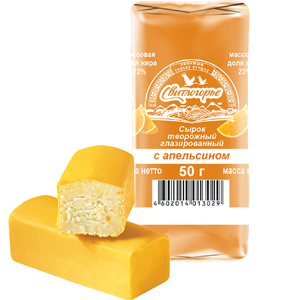 Сырок глазированный Свитлогорье с апельсином 23%, 50 г