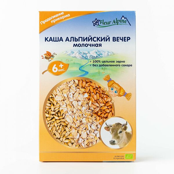 Каша Альпийский вечер молочная с 6 месяцев, Fleur Alpine