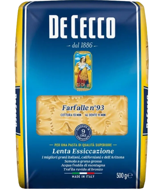 

Макаронные изделия De Cecco Farfalle №93 500 г