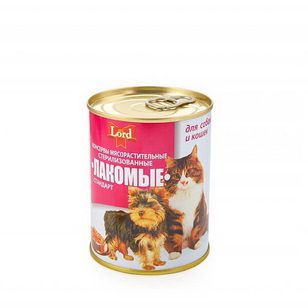 Консервы для животных мяс Лакомые Стандарт,338гр