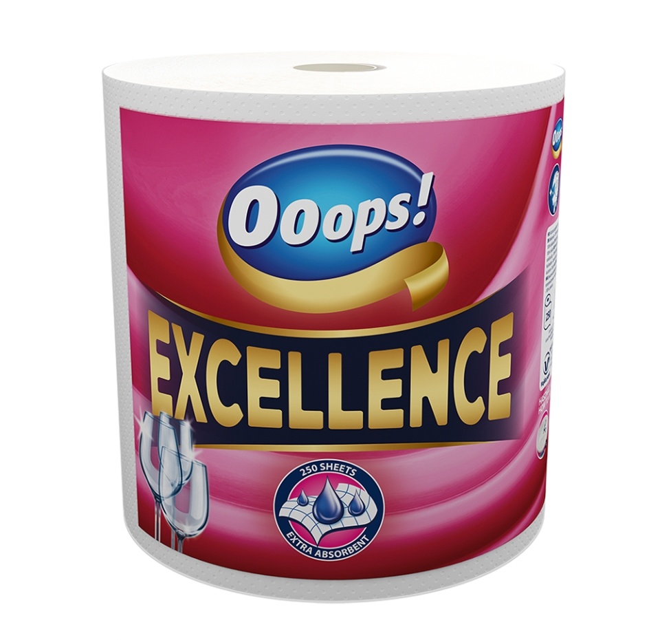 

Полотенца бумажные Ooops! Excellence 1 рулон, 3 слоя, Венгрия