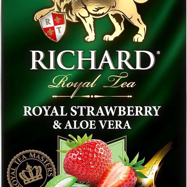 Чай ричард 25 пак*1.5 г королевская клубника и алоэ вера зеленый