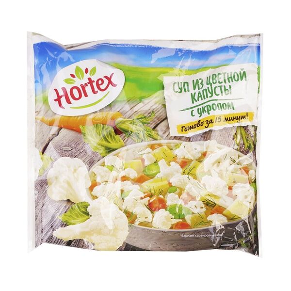 Смесь овощная Hortex Суп из цветной капусты с укропом быстрозамороженная 400 г
