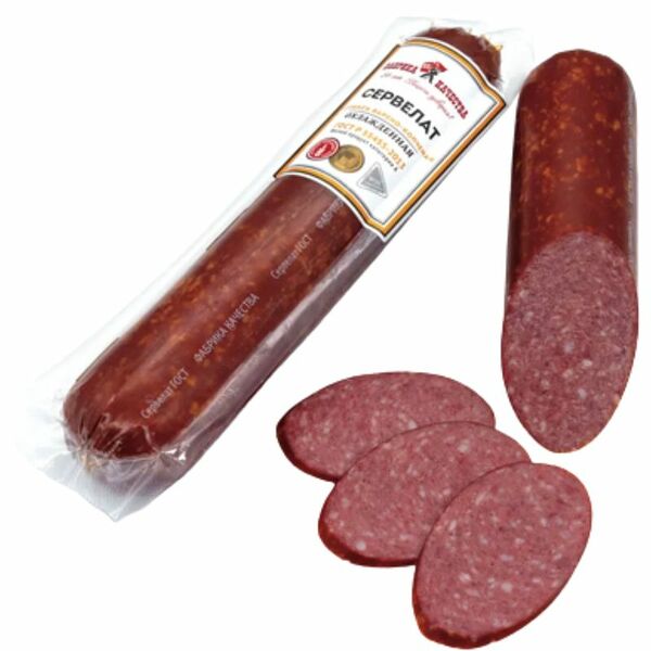 Сервелат варёно-копчёный Фабрика Качества высший сорт