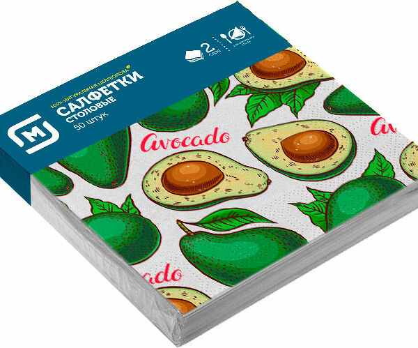 Салфетки бумажные Магнит с рисунком 2-х слойные в ассортименте