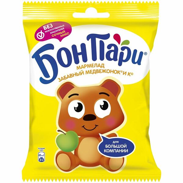 Мармелад Бон Пари Забавный медвежонок жевательный фигурный фрукты, 120г