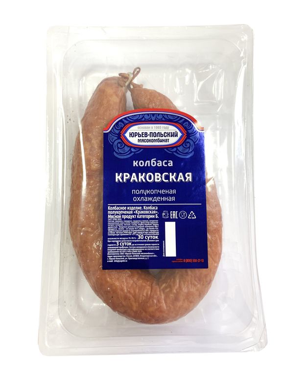

Колбаса Юрьев-Польский МК Краковская полукопченая категории Б в/у вес