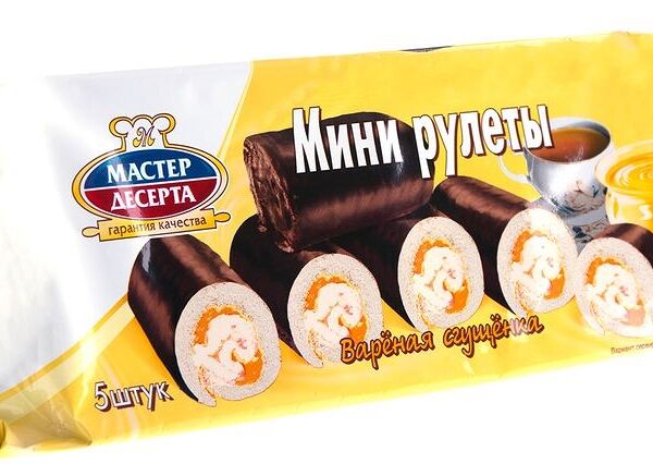 Мини рулеты бисквитные Мастер десерта Вареная сгущёнка, 35 г × 5 шт.