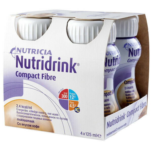Nutridrink Compact Fibre смесь с пищевыми волокнами для энтерального питания кофе 125 мл 4 шт