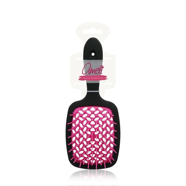 Массажная расческа для волос Ameli для бережного ухода розовая