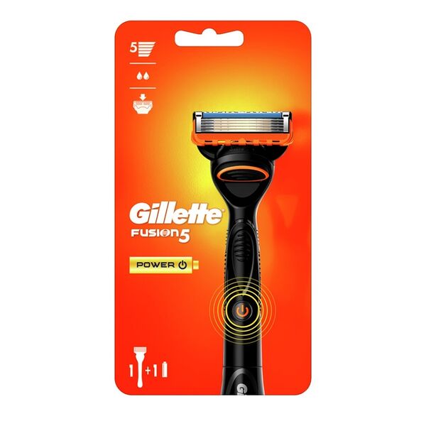 Мужская бритва Gillette Fusion5 Power, 1 кассета, с 5 лезвиями, с уменьшающими трение лезвиями, с успокаивающими микроимпульсами