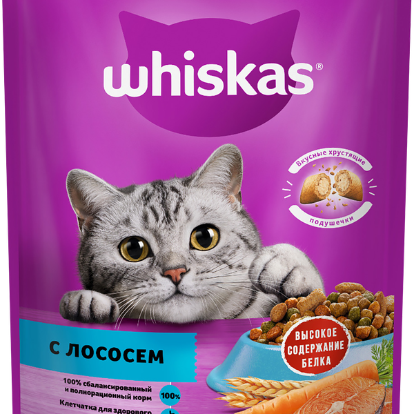 Whiskas Вкусные подушечки для кошек Лосось