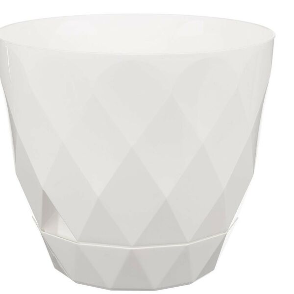 Горшок для цветов Лаурель с поддоном, 17.5 см, 2.3 л, белый