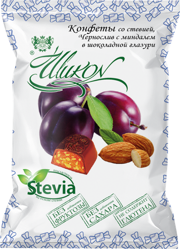 

Конфеты ШИКОН Чернослив с миндалем в шоколадной глазури, на стевии 210 г